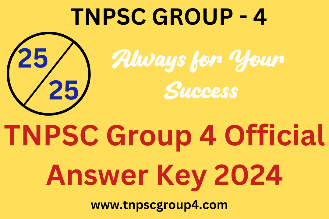 tnpsc group 4 official answer key 2024